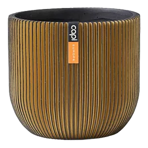 Capi Bloempot Groove - d14 x h13cm - Zwart/Goud