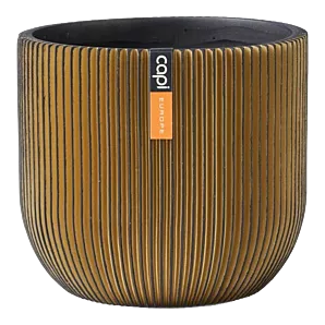 Capi Bloempot Groove - d24 x h21cm - Zwart/Goud