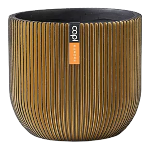 Capi Bloempot Groove - d8 x h6cm - Zwart/Goud