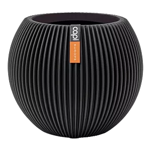 Capi Bloempot Vaas Bol Groove - d12 x h10cm - Zwart