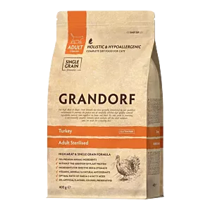 Grandorf Kalkoen Gesteriliseerd - Kattenvoer - 400g kattenvoer